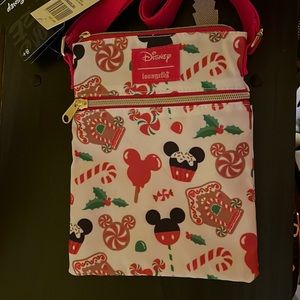Loungefly Mickey Holiday Treats AOP crossbody